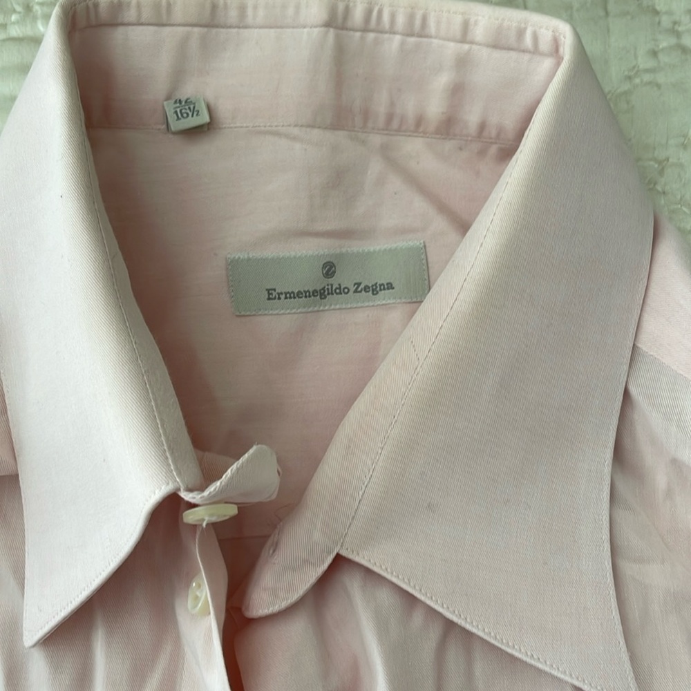 Zegna pink button down 42/16 1/2